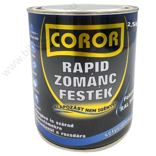 Coror Rapid fekete 2,5 l Zománcfesték RAL 9005