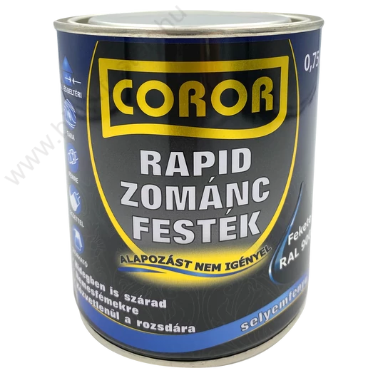 Coror Rapid fekete 0,75 l Zománcfesték RAL 9005