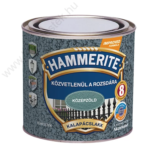 Hammerite közvetlenül rozsdára festék középzöld kalapácslakk  0,25 l