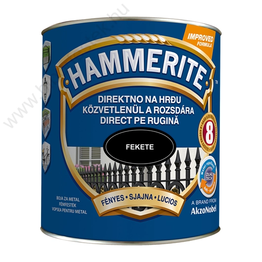 Hammerite közvetlenül rozsdára festék fekete fényes  2,5 l