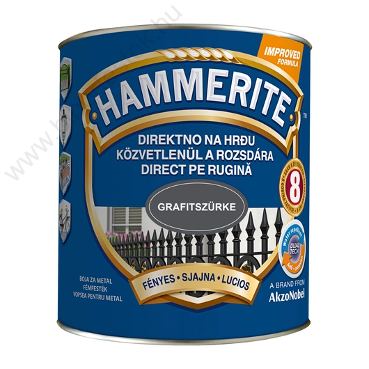 Hammerite közvetlenül rozsdára festék grafitszürke fényes  2,5 l