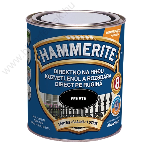 Hammerite közvetlenül rozsdára festék fekete fényes  0,75 l