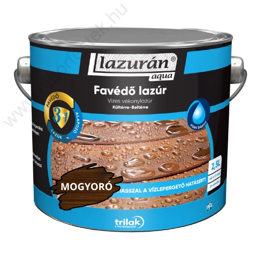Vékonylazúr vizes Lazurán Aqua 3:1 mogyoró 2,5l