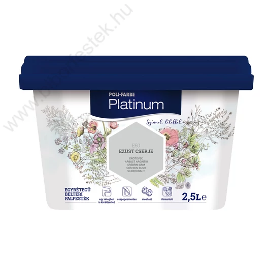 Polifarbe Platinum ezüst cserje 5 l színes beltéri falfesték