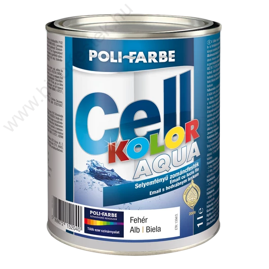 Poli-Farbe Cellkolor Aqua Selyemfényű Zománcfesték fehér 2,5l
