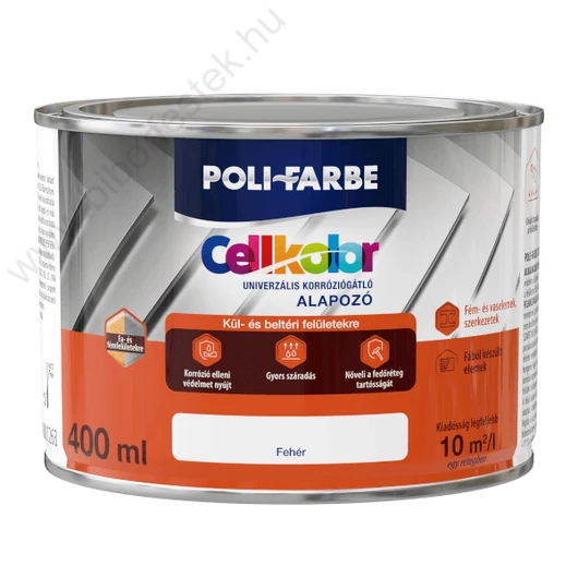 Poli-Farbe Cellkolor Univerzális Korróziógátló Alapozó fehér színben 0,4l