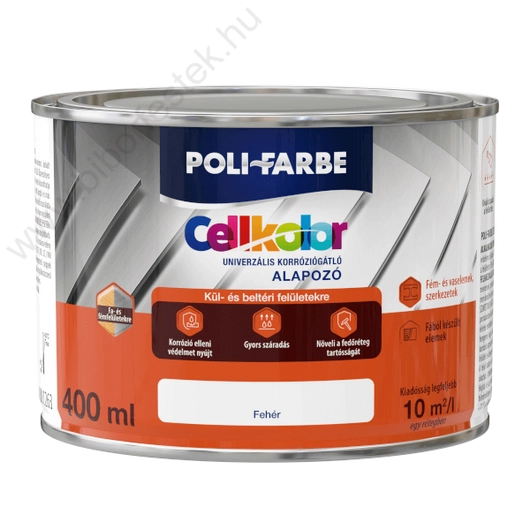 Poli-Farbe Cellkolor Univerzális Korróziógátló Alapozó fehér színben 0,4l