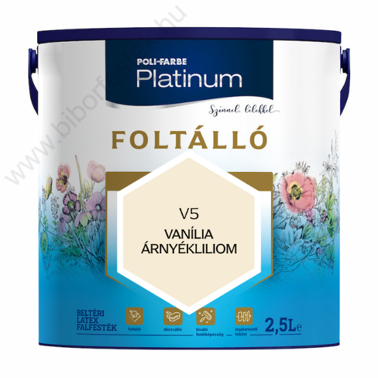 Poli-Farbe Platinum Foltálló Vanília Árnyékliliom 2,5l