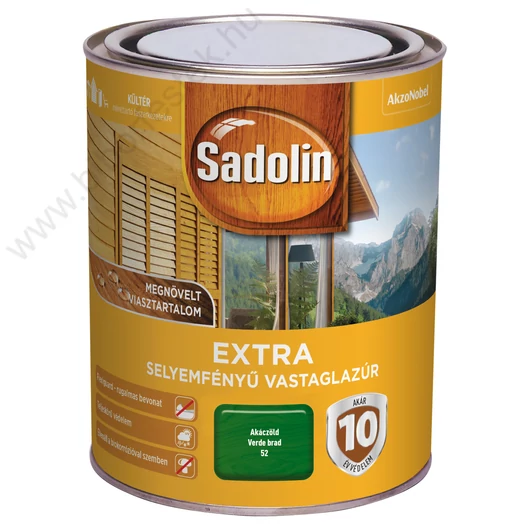 Sadolin Extra selyemfényű vastaglazúr akáczöld 0,75 l