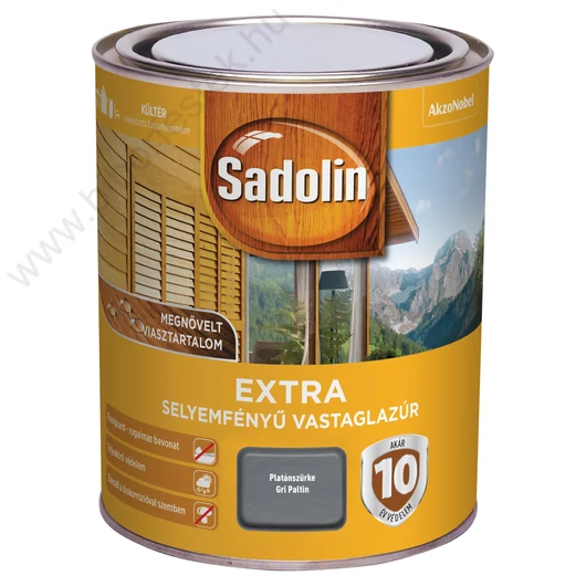 Sadolin Extra selyemfényű vastaglazúr platánszürke színben 0,75l