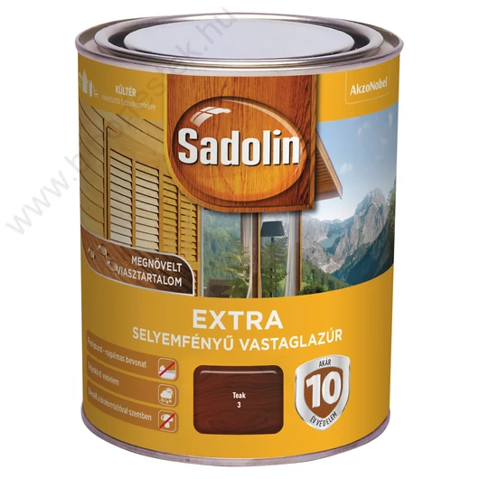 Sadolin Extra selyemfényű vastaglazúr teak színben 0,75l