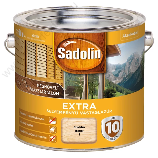 Sadolin Extra selyemfényű vastaglazúr színtelen színben 2,5l