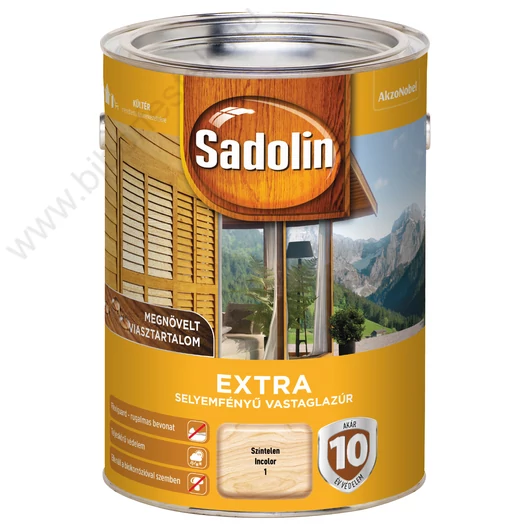 Sadolin Extra selyemfényű vastaglazúr színtelen színben 5l