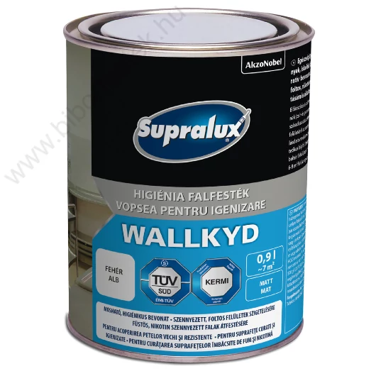 Folttakaró Supralux Wallkyd higiénia falfesték fehér 0,9 l