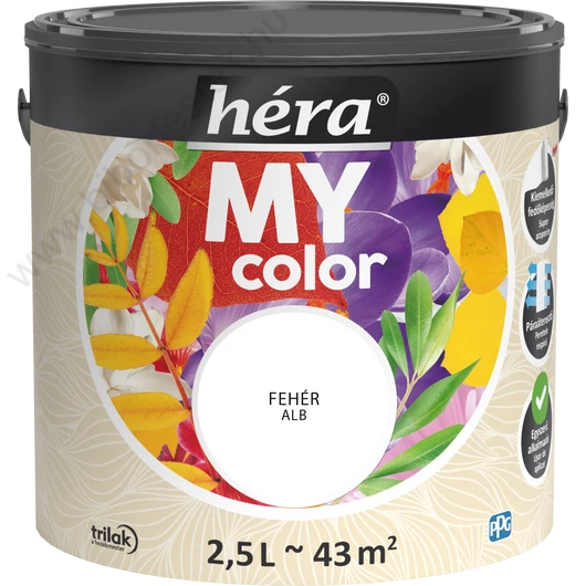 Héra My Color matt beltéri falfesték  fehér színű 2,5l