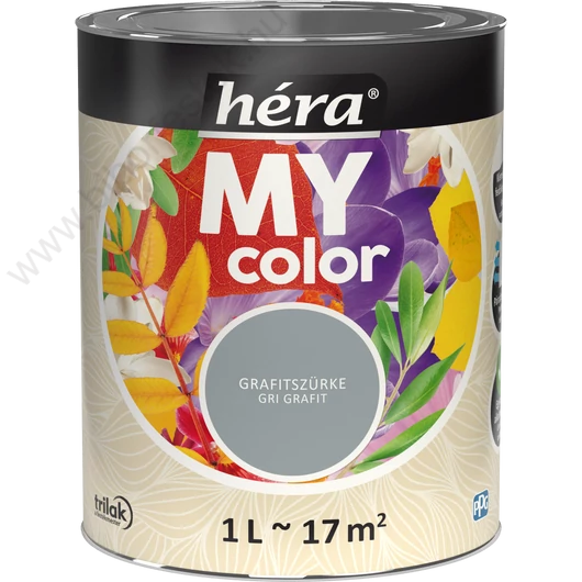 Héra My Color matt beltéri falfesték  grafitszürke színű 1l