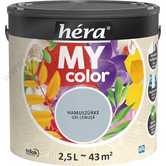 Héra My Color matt beltéri falfesték  hamuszürke színű 2,5l