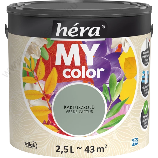 Héra My Color matt beltéri falfesték  kaktuszzöld színű 2,5l