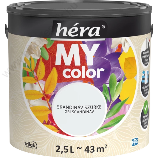 Héra My Color matt beltéri falfesték  skandináv szürke színű 2,5l