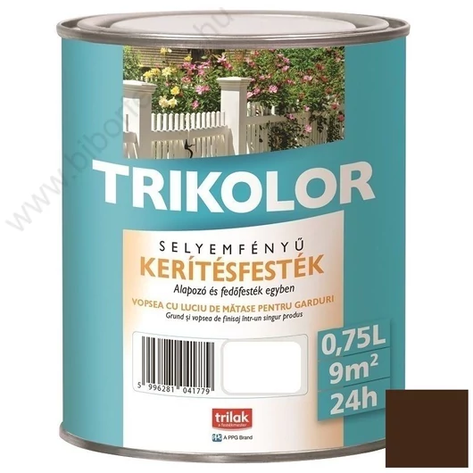 Trikolor kerítésfesték csokoládébarna 0,75l selyemfényű  