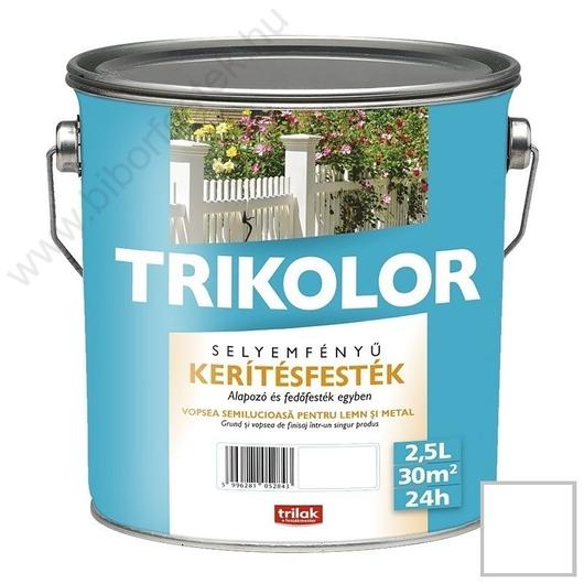 Trikolor kerítésfesték fehér 2,5l selyemfényű