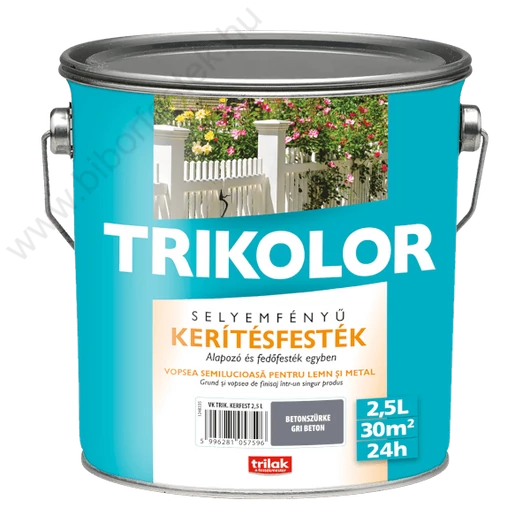 Trikolor kerítésfesték betonszürke 2,5l selyemfényű