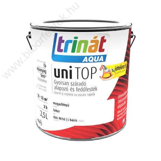 Trinát Aqua Unitop magasfényű fehér RAL 9016, 2,5l