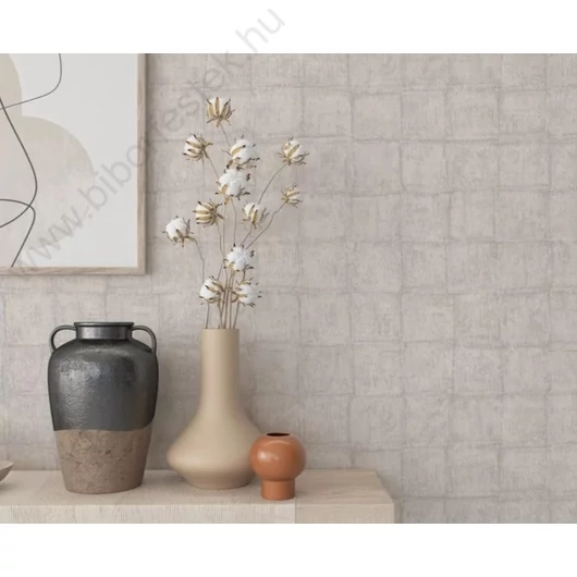 Szövött mintás bézs színű vlies tapéta Botanica/Marburg 33970