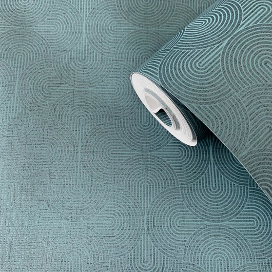 Geometriai mintás zöld színárnyalatú vlies tapéta Boutique/Galerie DT-FA3004