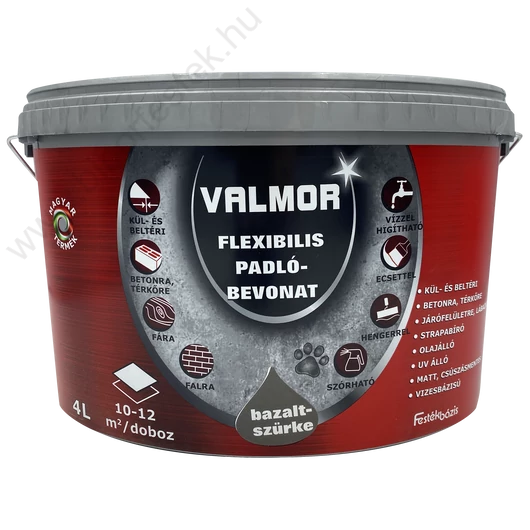 Valmor Flexibilis Padlóbevonat bazaltszürke 4 l