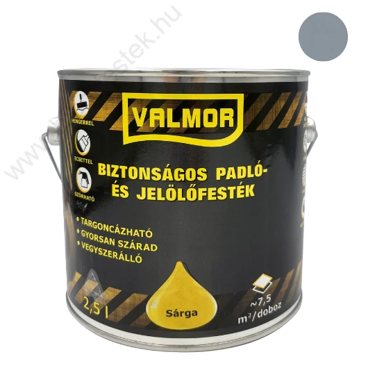 Valmor Biztonságos Padló- és Jelölő festék szürke 2,5 l