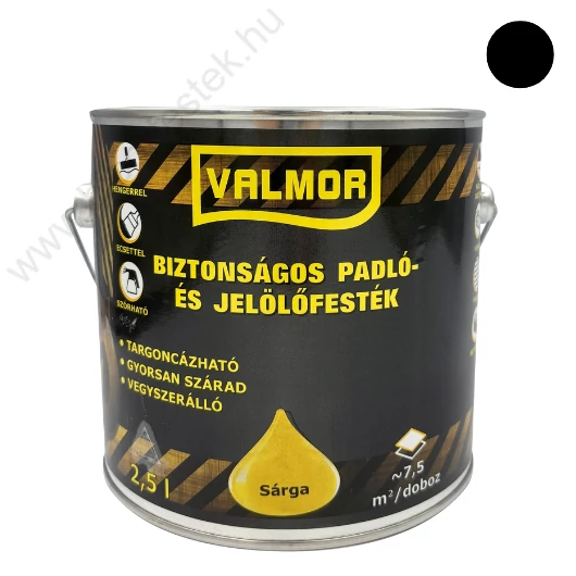 Valmor Biztonságos Padló- és Jelölő festék fekete 2,5 l