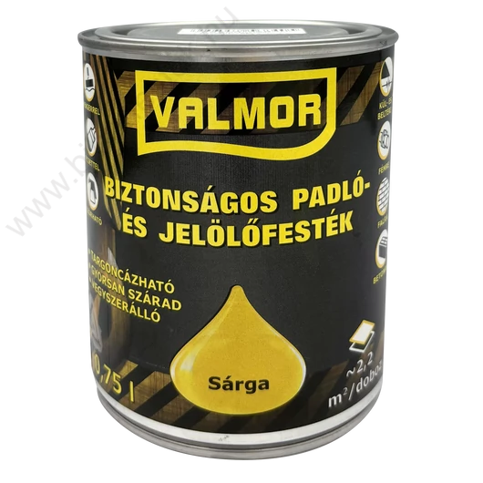 Valmor Biztonságos Padló- és Jelölő festék sárga 0,75 l