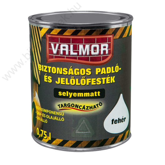 Valmor Biztonságos Padló- és Jelölő festék fehér 0,75 l