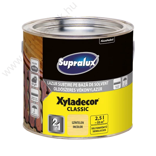 Supralux XYLADECOR Classic oldószeres színtelen 2,5l vékonylazúr
