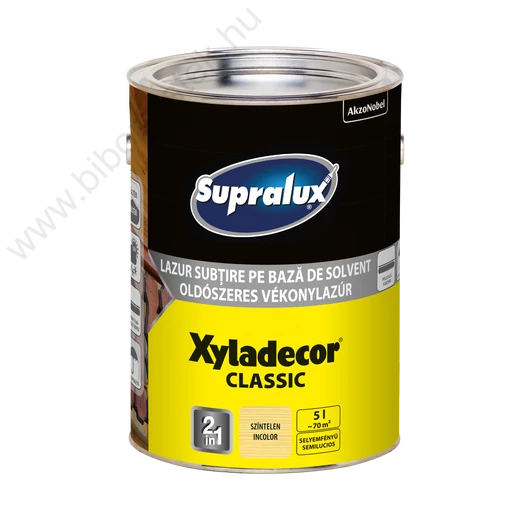 Supralux XYLADECOR Classic oldószeres színtelen 5l vékonylazúr