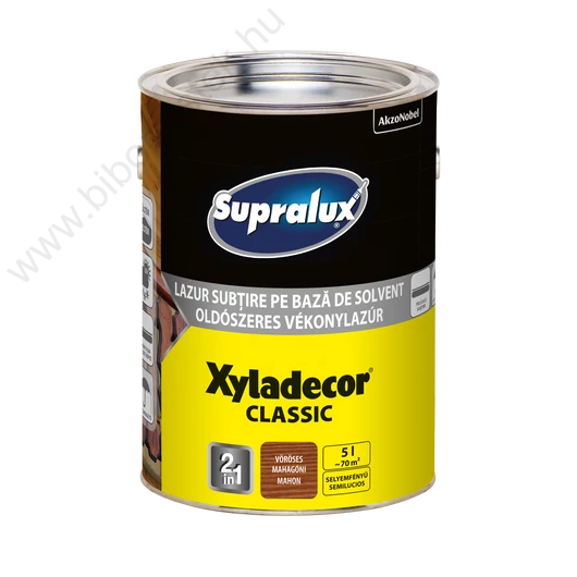 Supralux XYLADECOR Classic oldószeres vöröses mahagóni 5l vékonylazúr