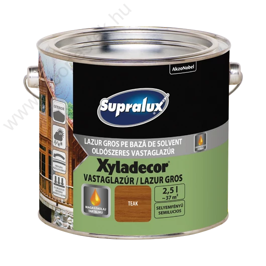 Supralux XYLADECOR teák 2,5l selyemfényű oldószeres vastaglazúr
