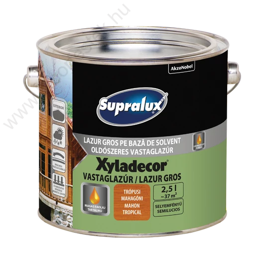 Supralux XYLADECOR trópusi mahagóni 2,5l selyemfényű oldószeres vastaglazúr