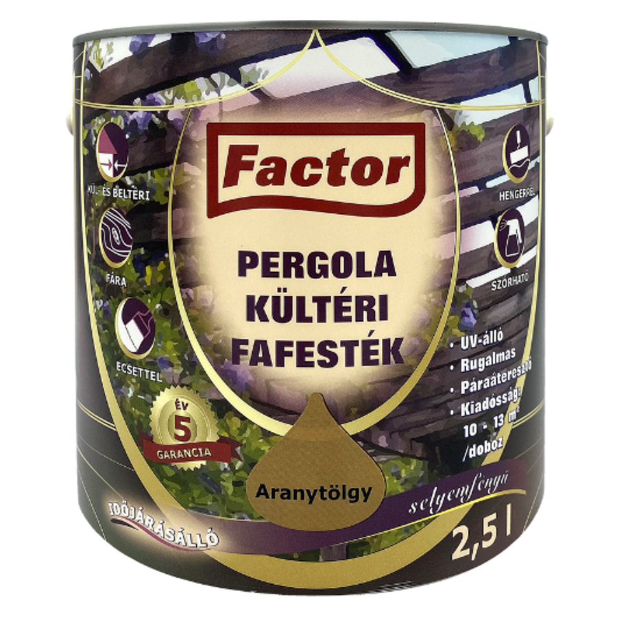 Factor Pergola aranytölgy 2,5 l kültéri fafesték