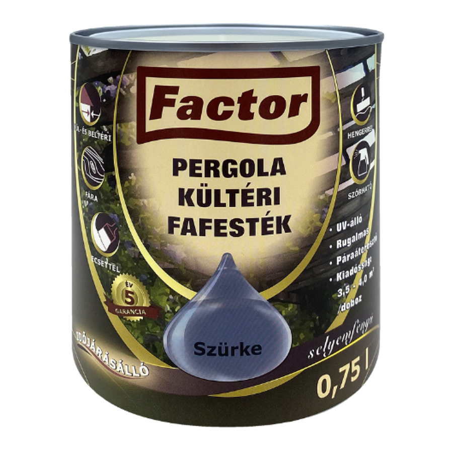 Factor Pergola szürke 10 l kültéri fafesték