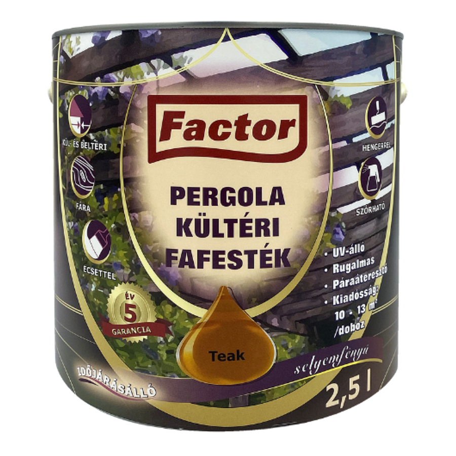 Factor Pergola teak 2,5 l kültéri fafesték
