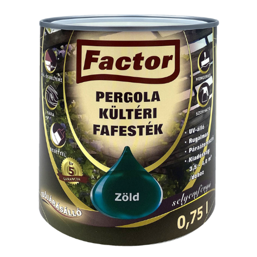 Factor Pergola zöld 0,75 l kültéri fafesték