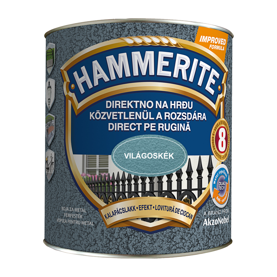 Hammerite közvetlenül rozsdára festék világoskék kalapácslakk  2,5 l