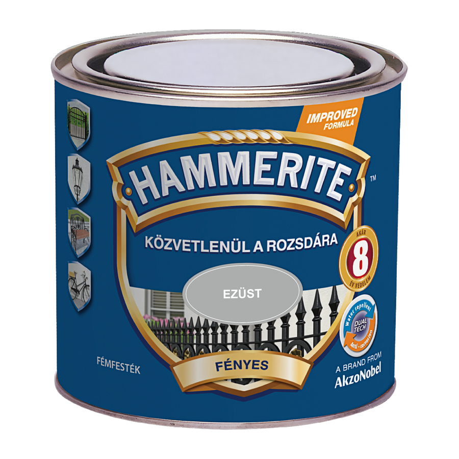 Hammerite közvetlenül rozsdára festék ezüst fényes  0,25 l