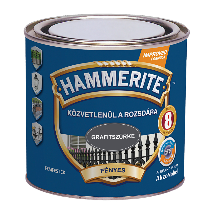 Hammerite közvetlenül rozsdára festék grafitszürke fényes  0,25 l
