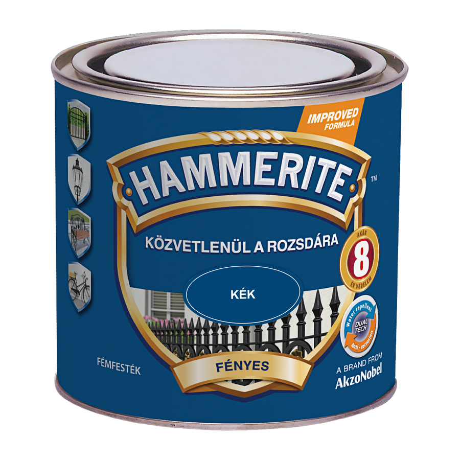Hammerite közvetlenül rozsdára festék kék fényes  0,25 l