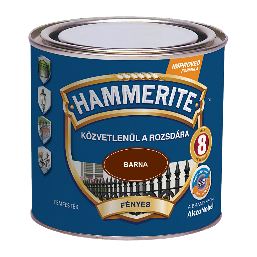 Hammerite közvetlenül rozsdára festék sötétbarna fényes  0,25 l