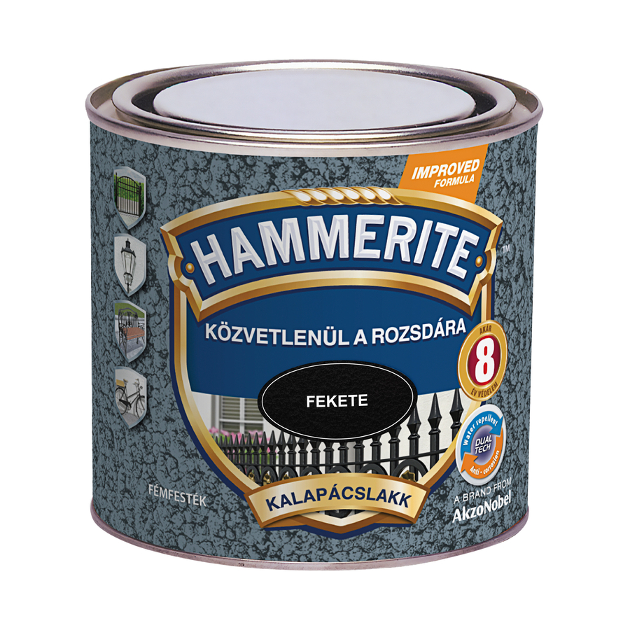 Hammerite közvetlenül rozsdára festék fekete kalapácslakk  0,25 l