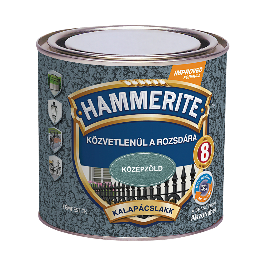 Hammerite közvetlenül rozsdára festék középzöld kalapácslakk  0,25 l